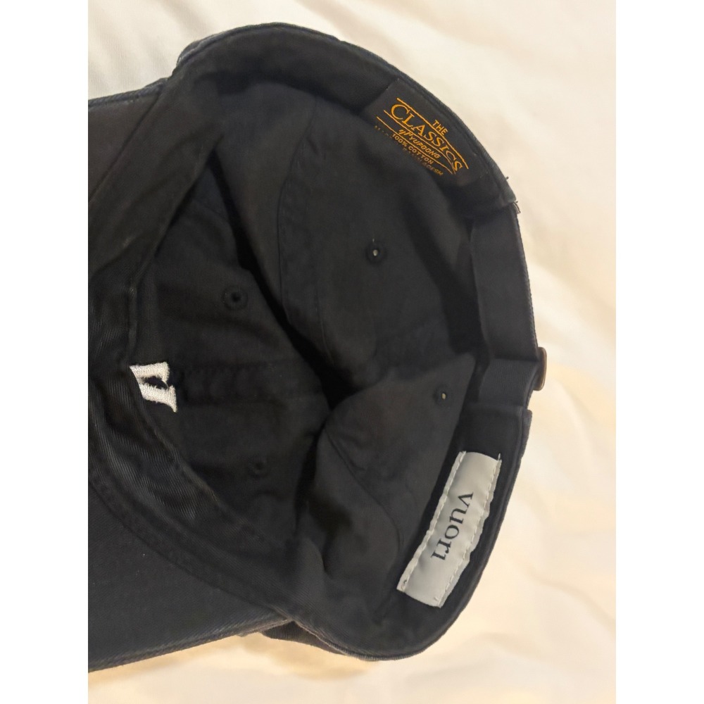Vuori Mens Dad Hat Black Embroidered V Logo Adjustable Cotton Baseball Cap - Picture 5 of 5